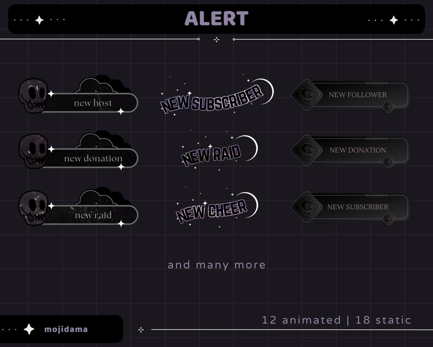 Skull Animation Stream Pack: Spooky Animated Overlay (Digital Download)