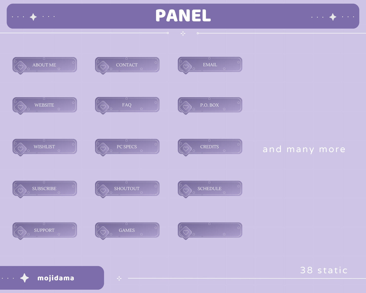 Purple Sky Animated Stream Pack: Lofi Violet Overlay, Emotes, Panels (Digital Download)