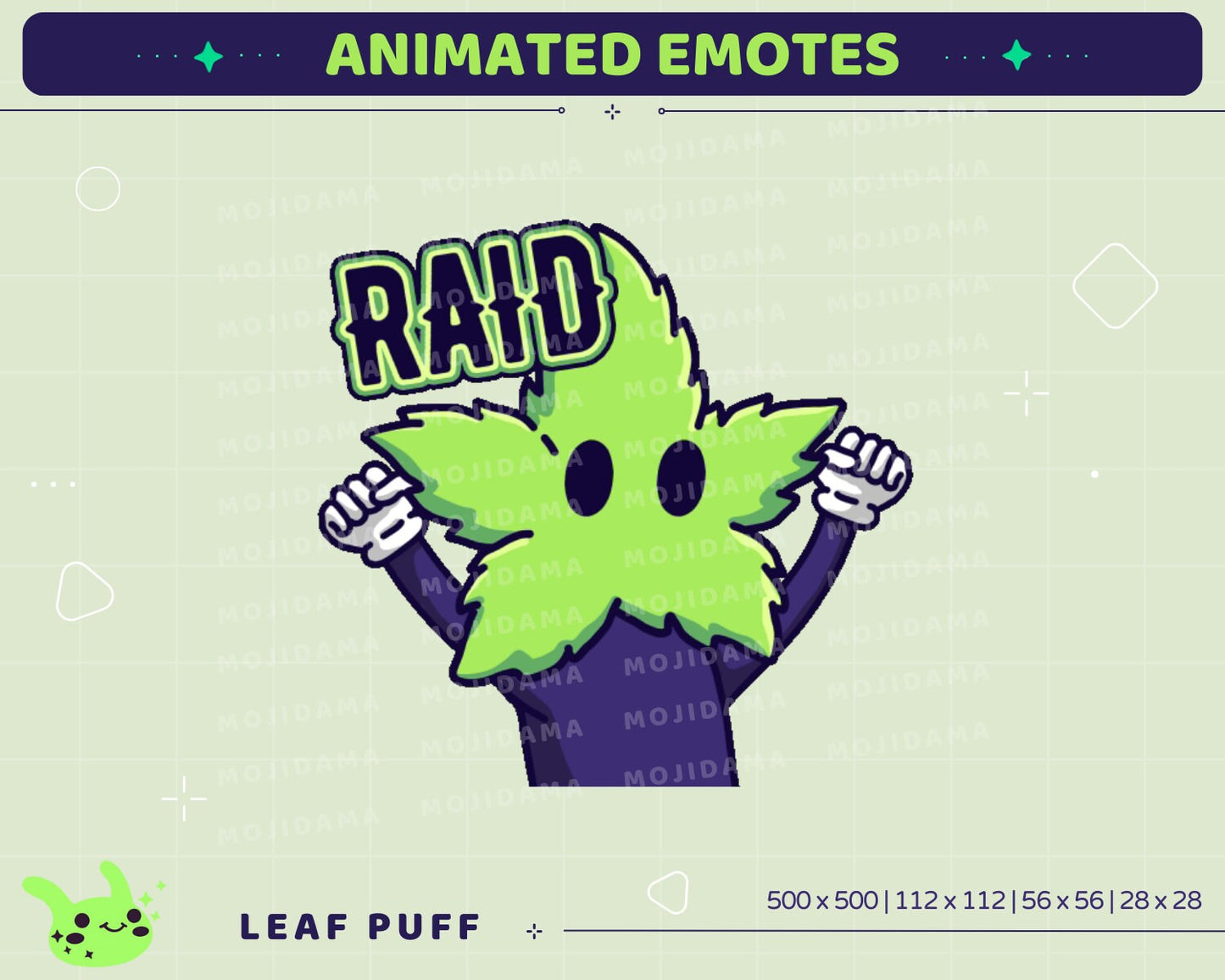 Leaf Emotes Animation Bundle: Funny Plant Twitch Stream Pack (GIF)