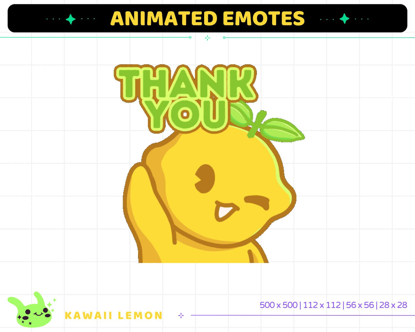 Kawaii Lemon Animated Emotes: Twitch Stream Pack (Digital Download)