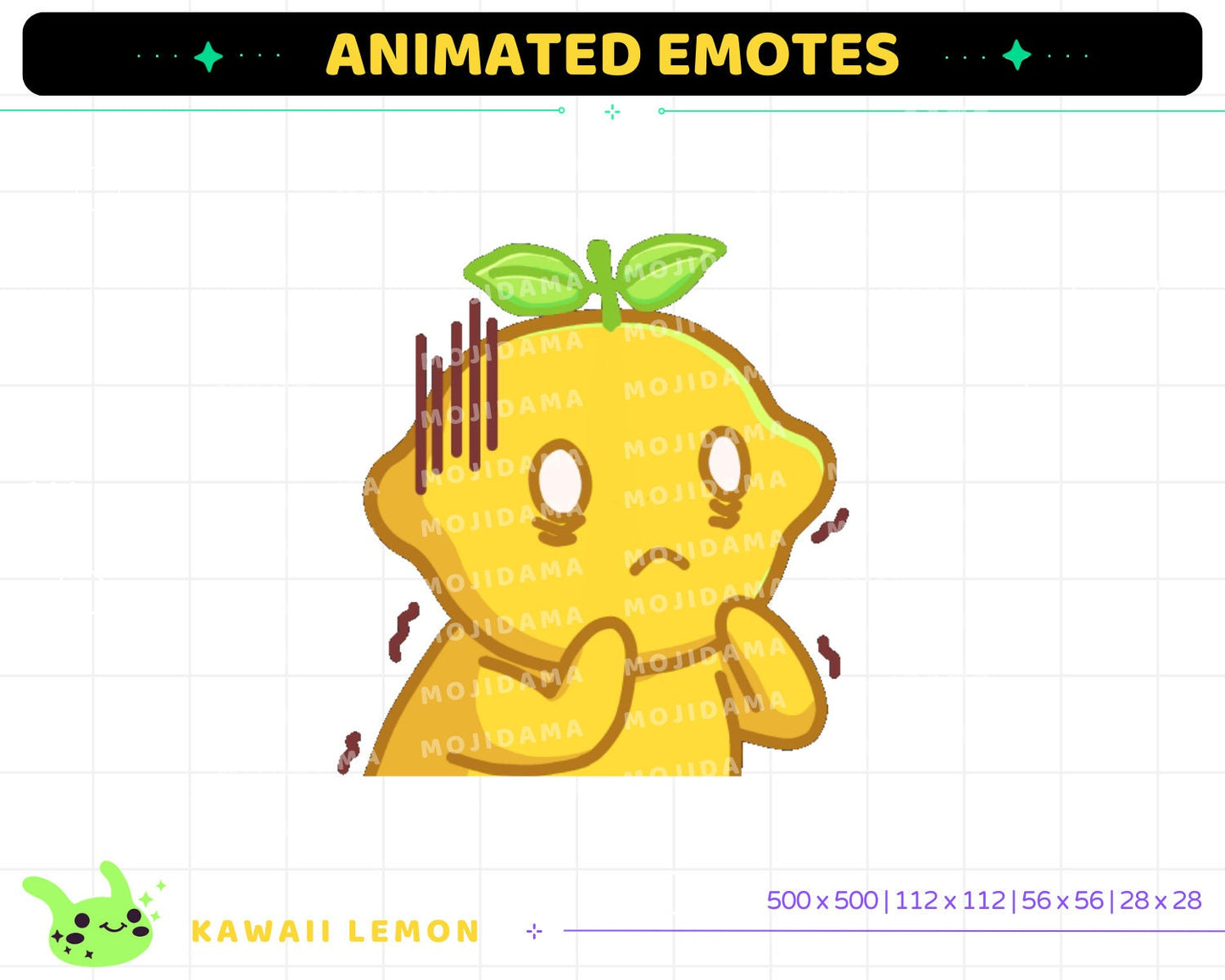 Kawaii Lemon Animated Emotes: Twitch Stream Pack (Digital Download)