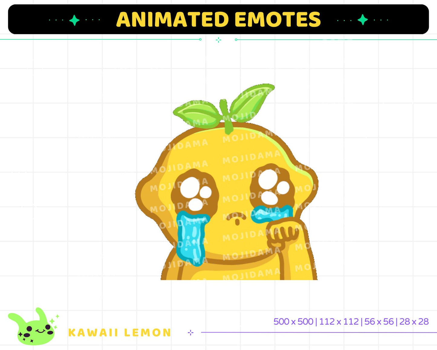 Kawaii Lemon Animated Emotes: Twitch Stream Pack (Digital Download)