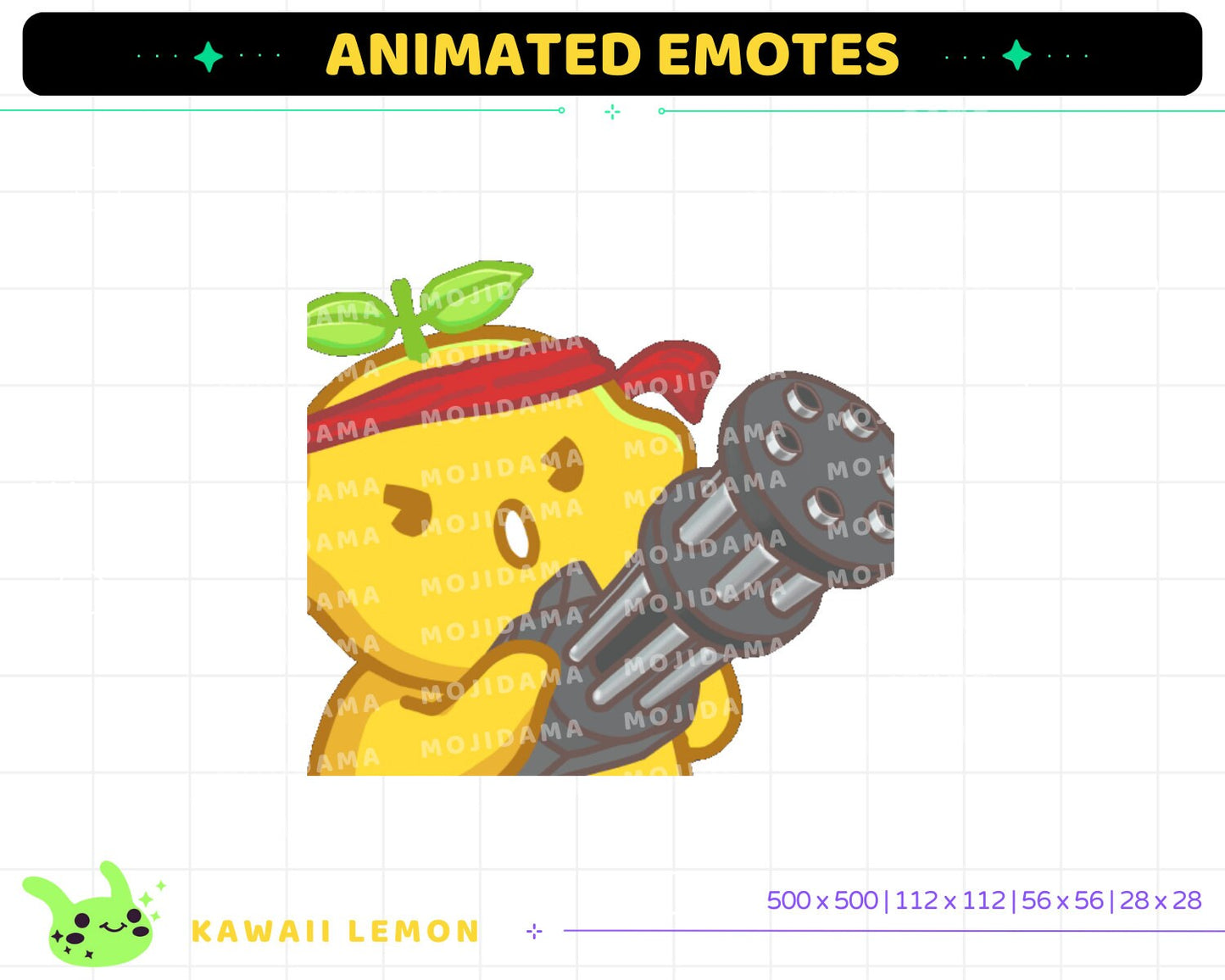 Kawaii Lemon Animated Emotes: Twitch Stream Pack (Digital Download)