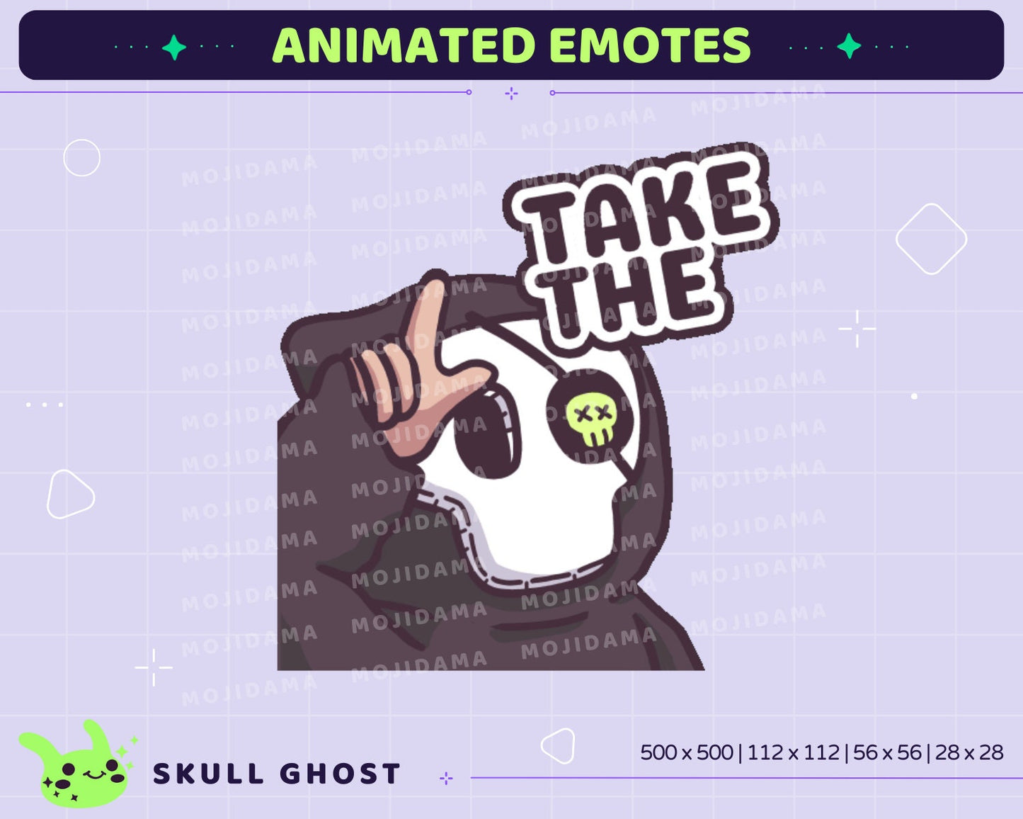 Skull Ghost Animated Emotes Bundle: Twitch Stream Pack (GIF)
