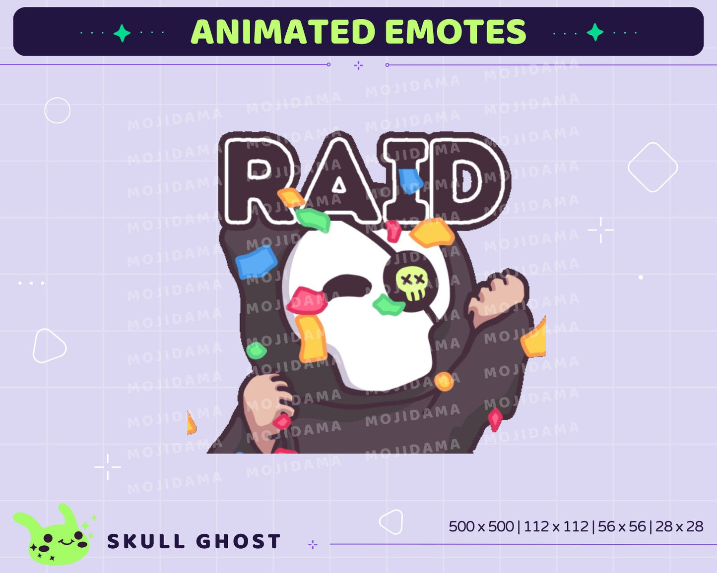 Skull Ghost Animated Emotes Bundle: Twitch Stream Pack (GIF)