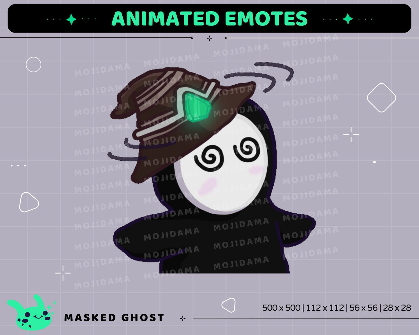 Masked Ghost Animated Emotes: Twitch, Discord, Kick (GIF/ZIP)