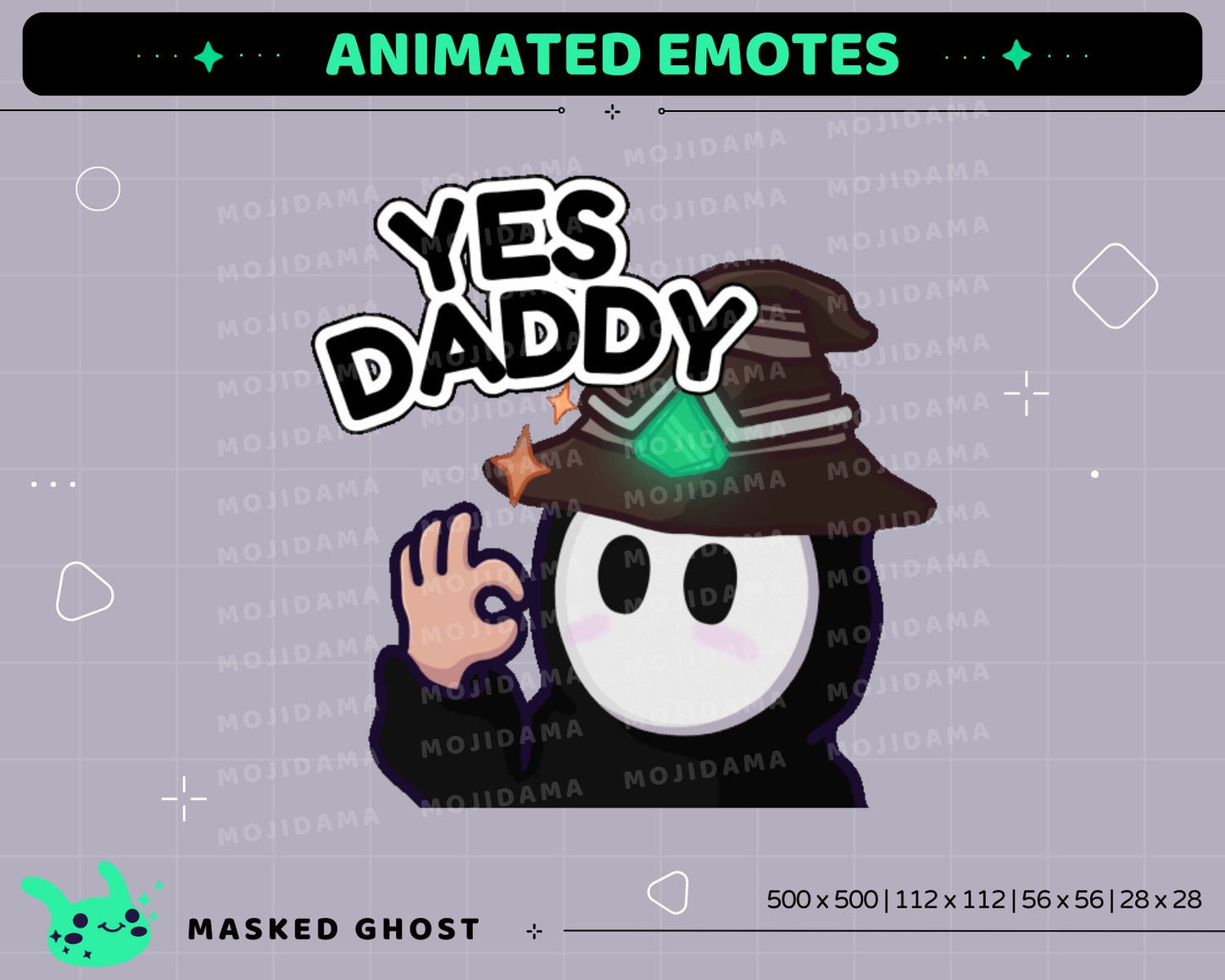 Masked Ghost Animated Emotes: Twitch, Discord, Kick (GIF/ZIP)