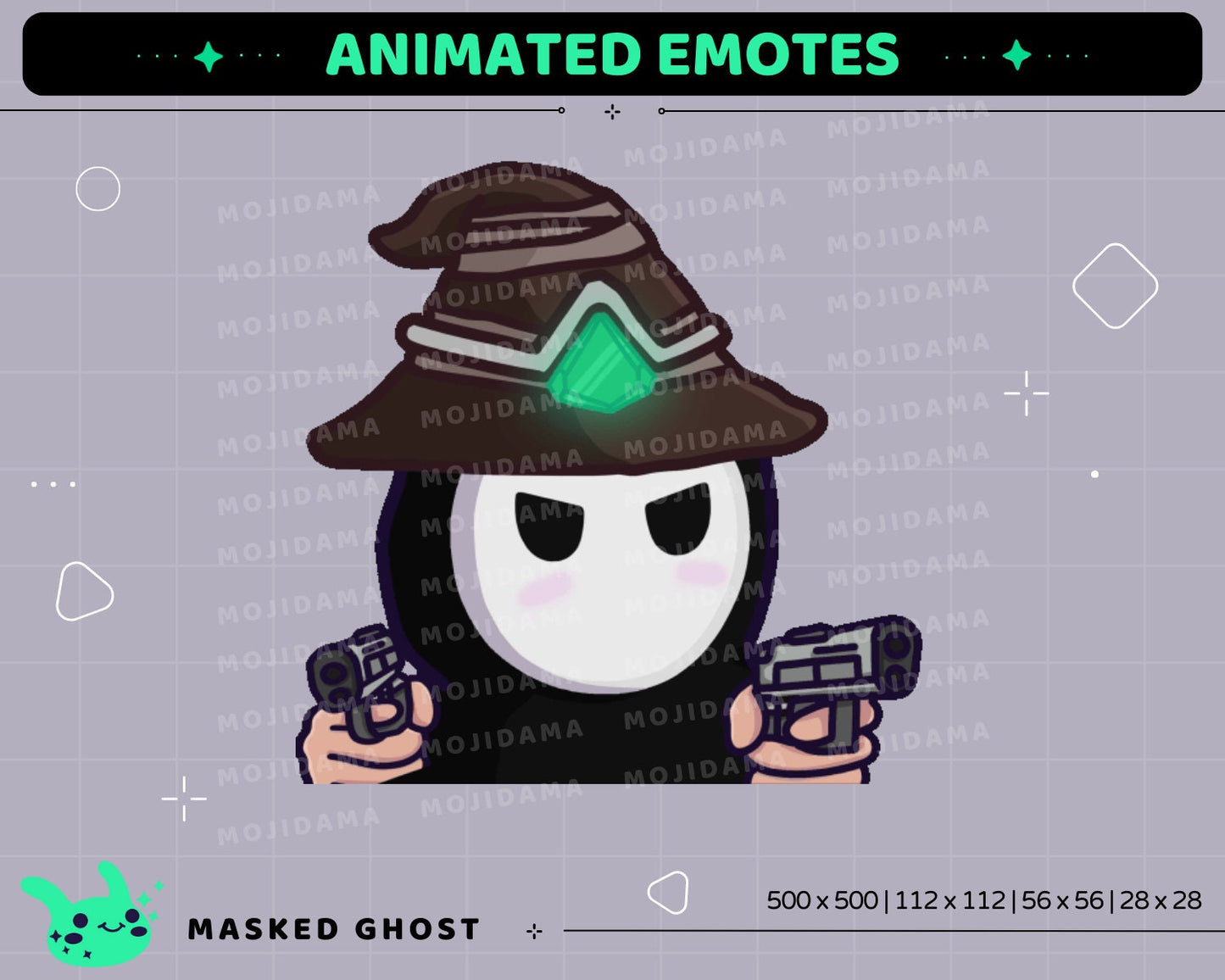 Masked Ghost Animated Emotes: Twitch, Discord, Kick (GIF/ZIP)