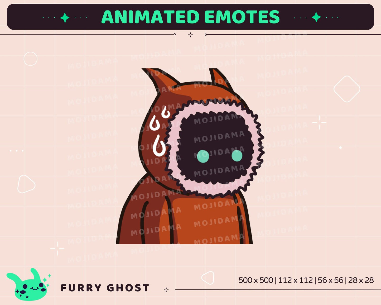 Furry Ghost Animated Emotes: Twitch Stream Pack (Digital Download)