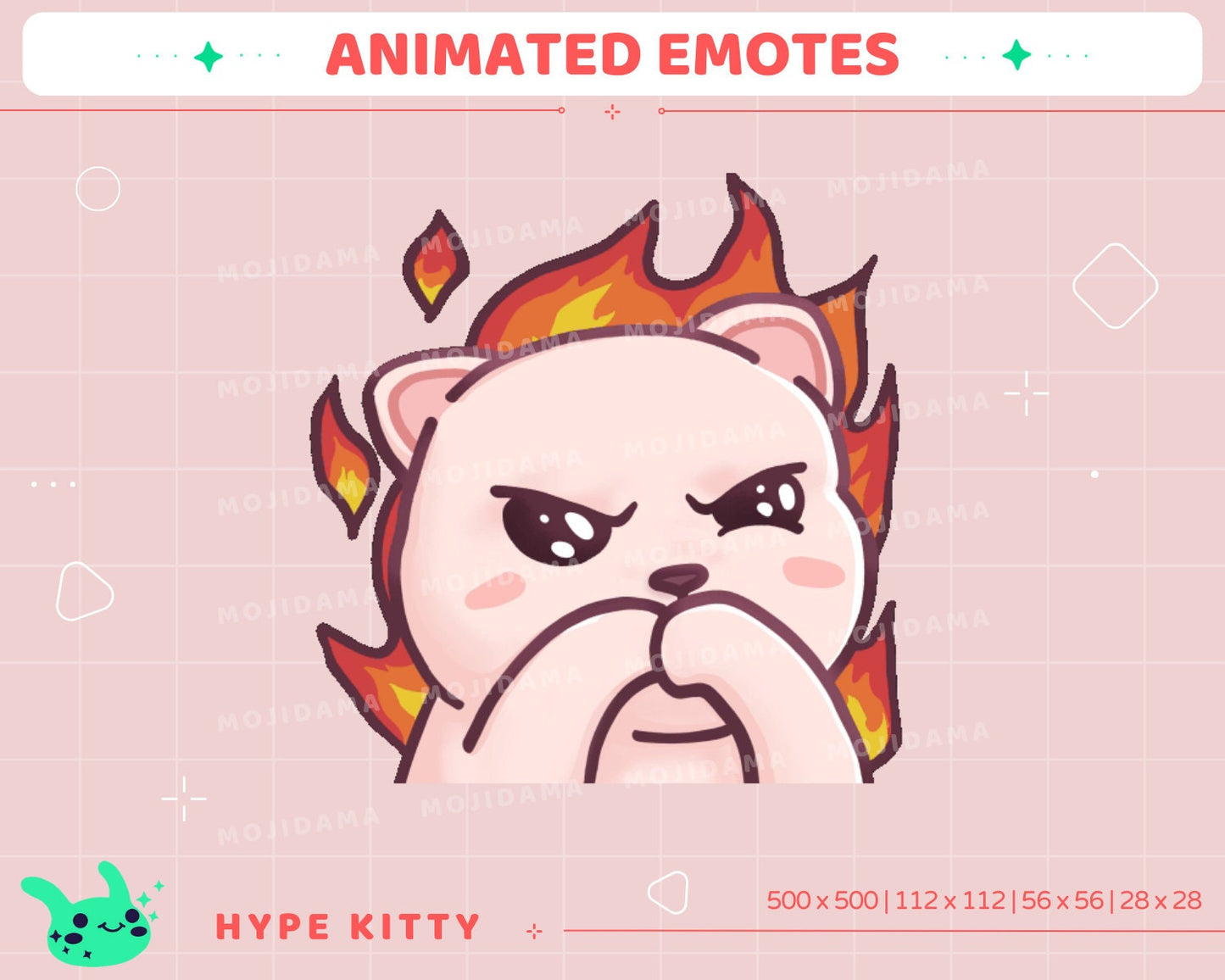 Hype Kitty Animated Emotes: Funny Twitch Stream Stickers (Digital Download)