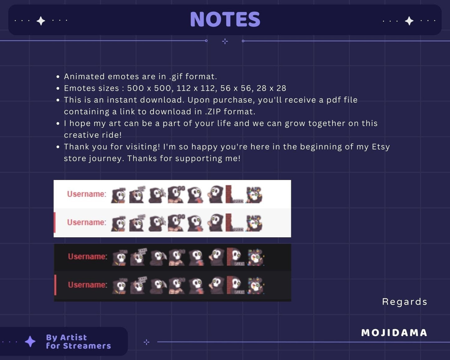 Skull Ghost Animated Emotes Bundle: Twitch Stream Pack (GIF)