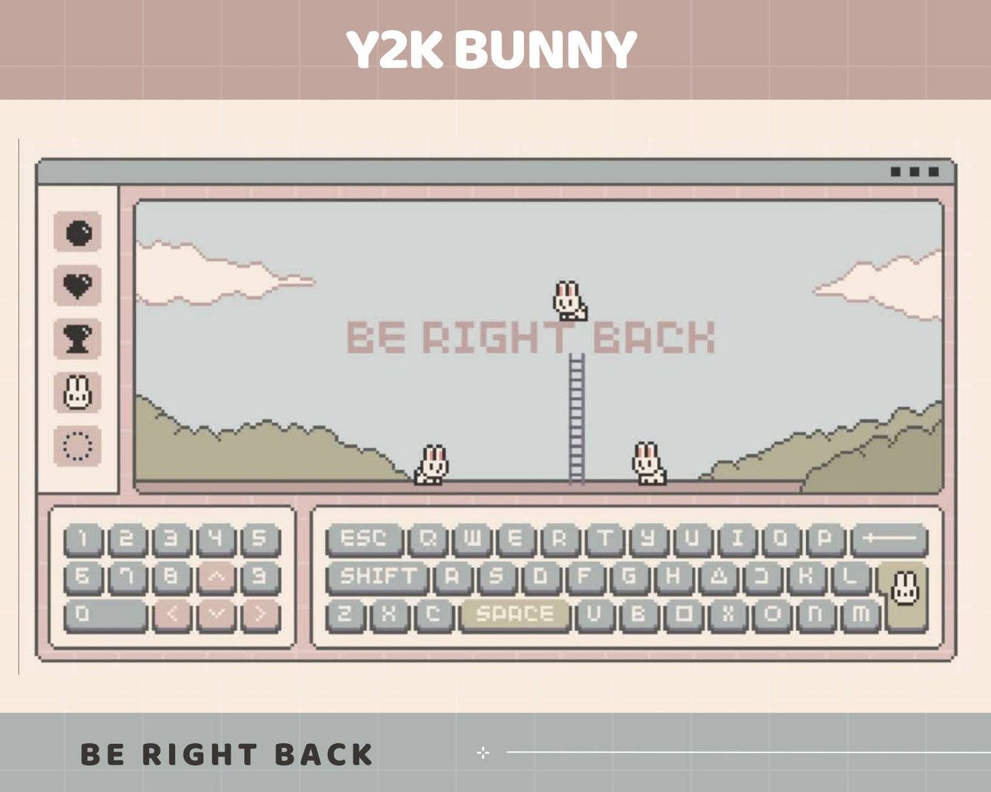 Y2K Bunny Lofi Animated Twitch Stream Screens (Digital Download)