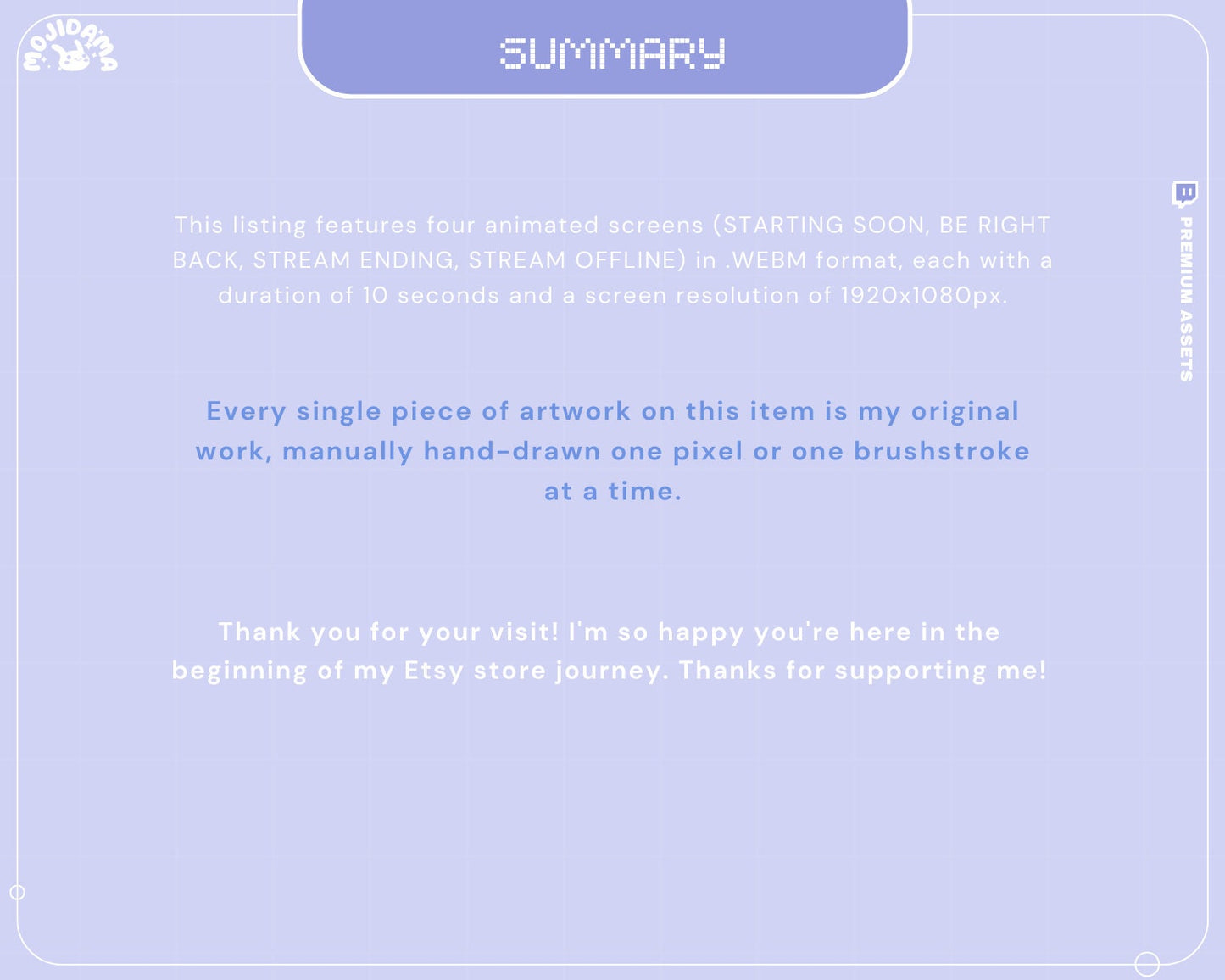 Blue Star Animated Stream Screens: Lofi Cozy Space (WEBM)