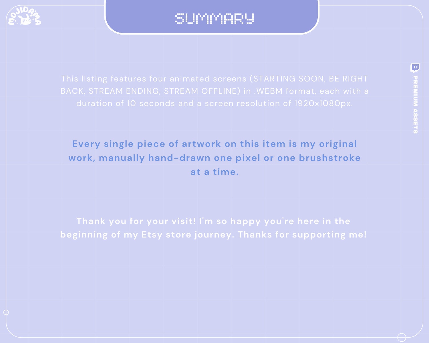 Blue Star Animated Stream Screens: Lofi Cozy Space (WEBM)