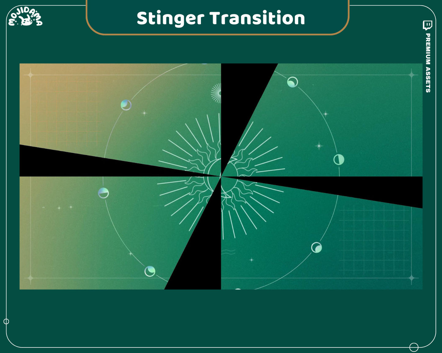 Galaxy Green Stinger Transition: Animated Twitch Overlay (Digital Download)