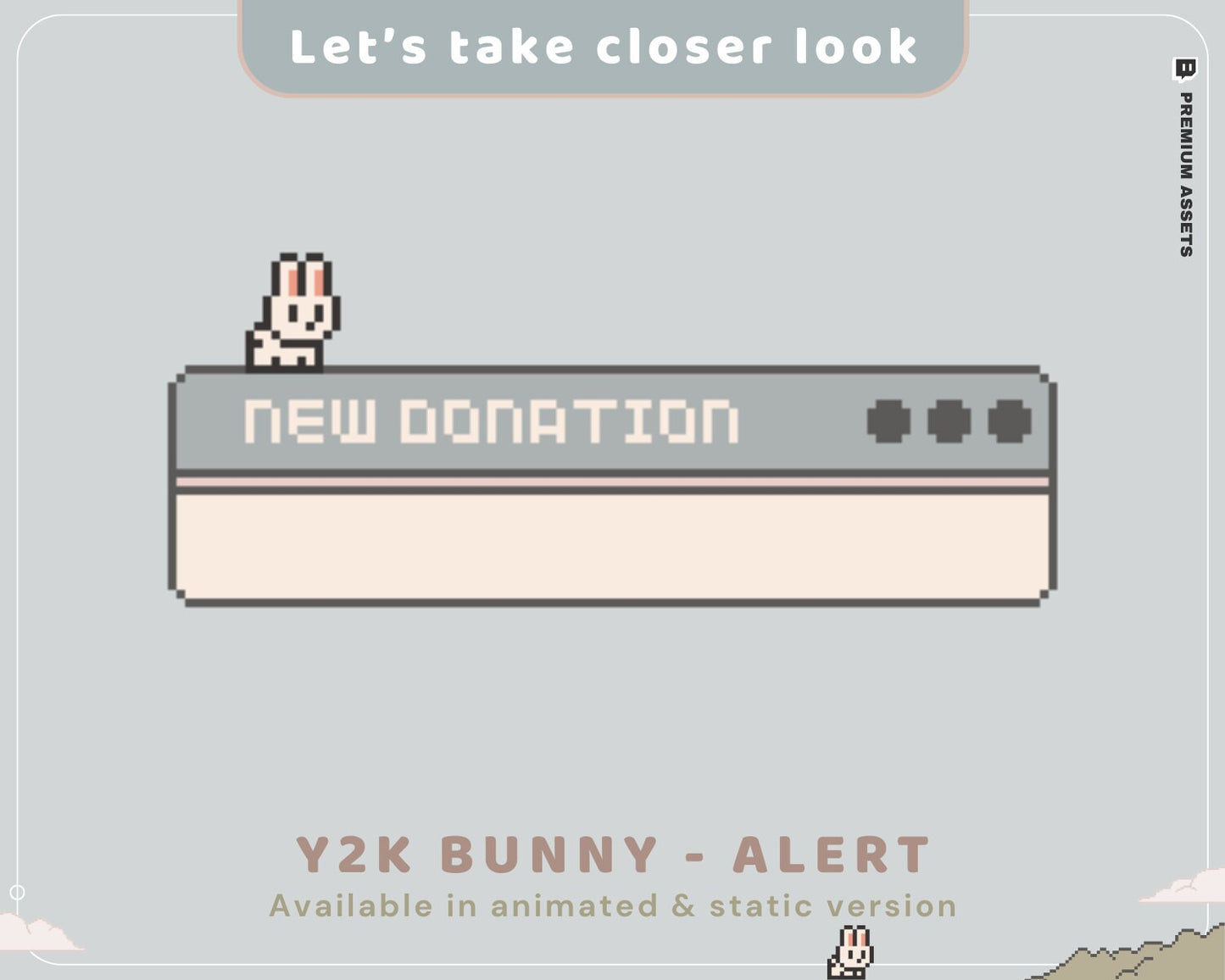Y2K Bunny Animated Stream Alerts: Twitch, YouTube, Kick (Digital Download)