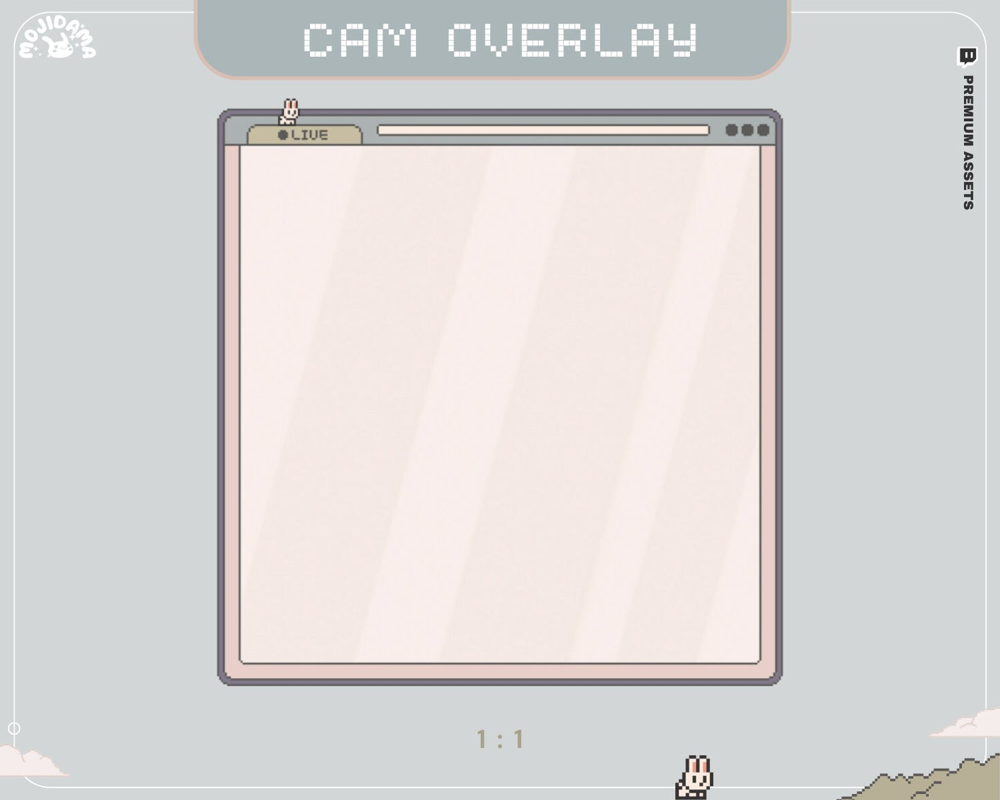 Y2K Bunny Cam Overlay: Animated Stream Overlay (Digital Download)