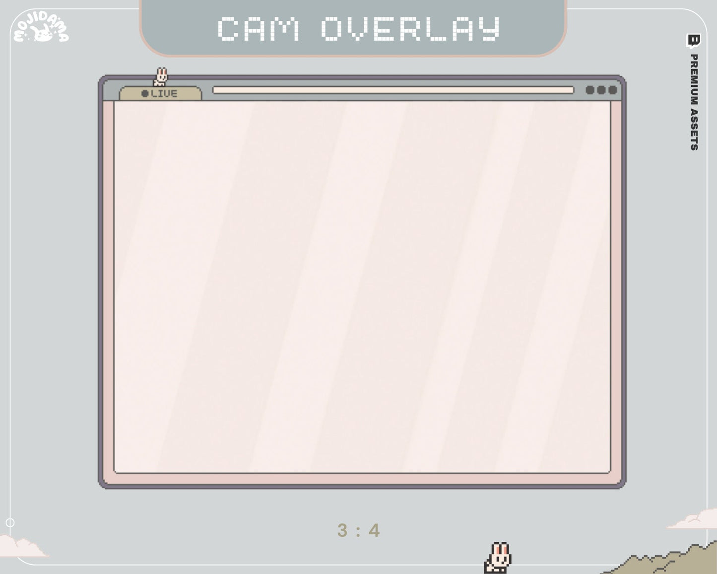 Y2K Bunny Cam Overlay: Animated Stream Overlay (Digital Download)