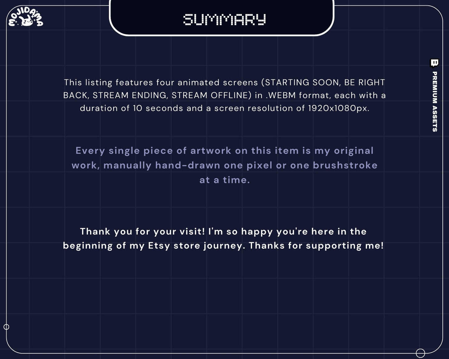 Galaxy Beam Animated Stream Screens: Dark Blue Space Theme (Digital Download)