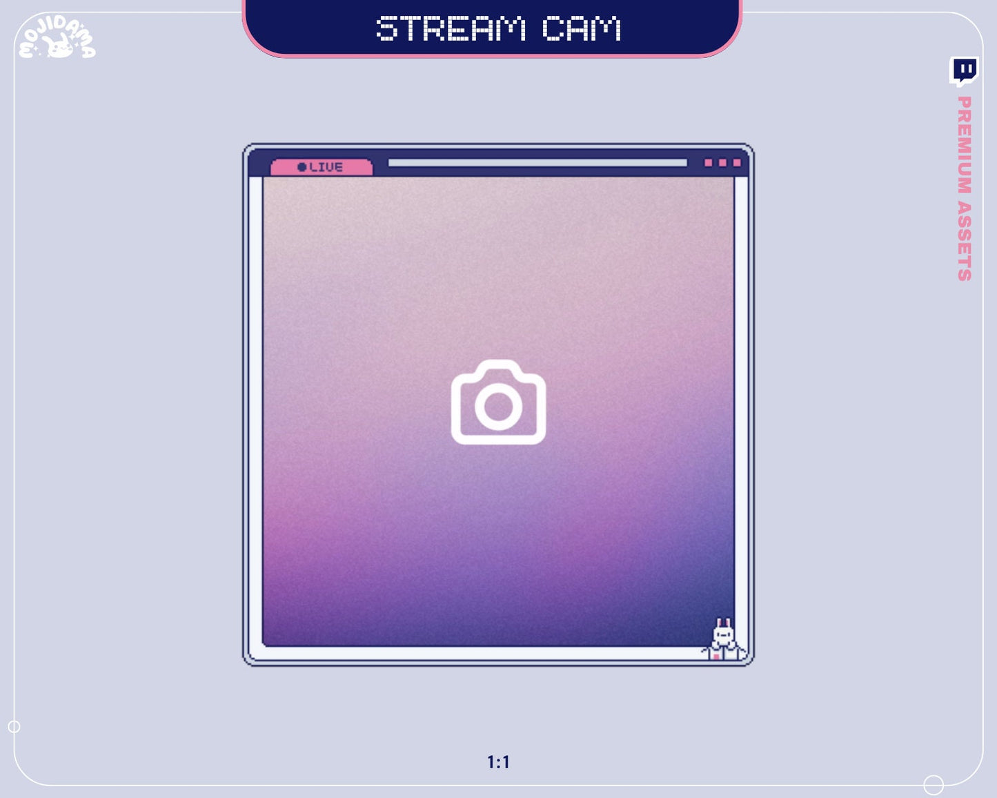 Cam Overlay Twitch Animation Bunny Animated Cute Rabbit 16:9 Stream Frame Youtube Streaming Cat Frame Just Chatting Gaming Vtubber Bundle