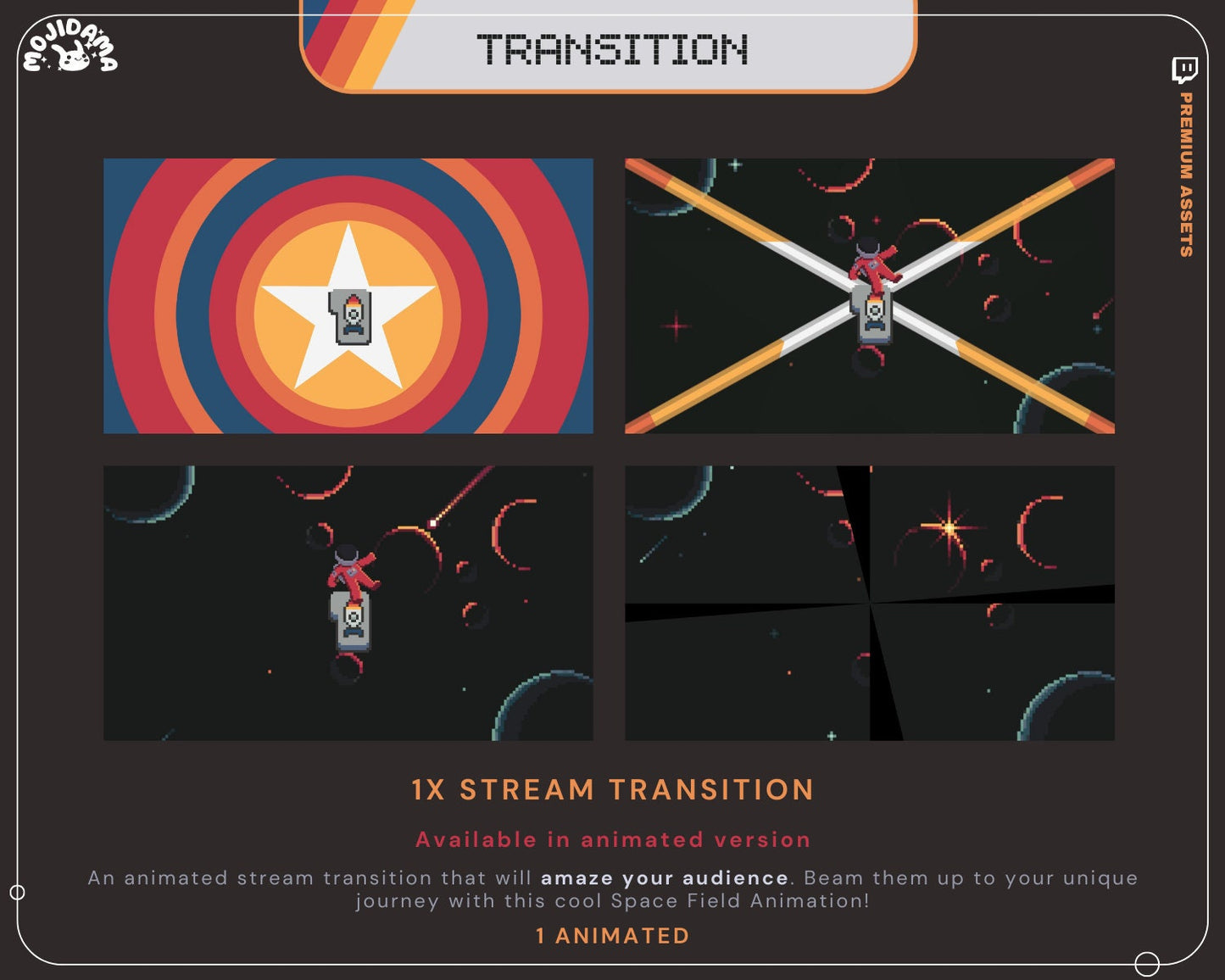 Space Twitch Stream Pack Animation: Y2K Galaxy Animated Overlays Streaming Vtuber Kick Youtube Obs