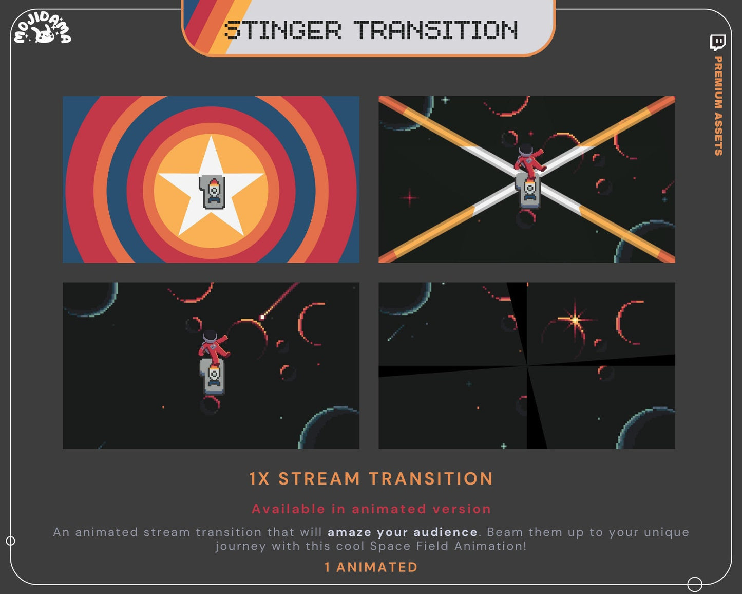 Galaxy Twitch Stinger Transition: Y2K Space Animation (Digital Download)