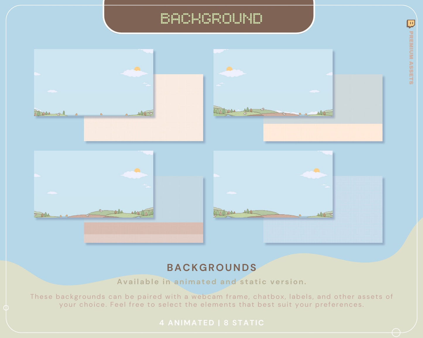 Animation Stream Pack Overlay Lofi Twitch Animated Full Streaming Package Farming Game Duck Cow Cat Cozy Aesthetic Vtubber Bundle Chatting