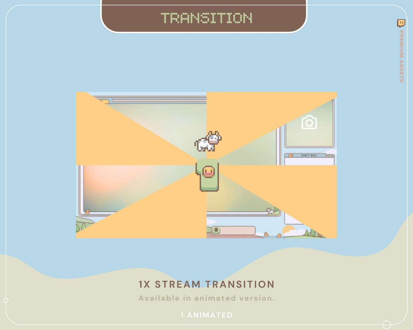 Animation Stream Pack Overlay Lofi Twitch Animated Full Streaming Package Farming Game Duck Cow Cat Cozy Aesthetic Vtubber Bundle Chatting