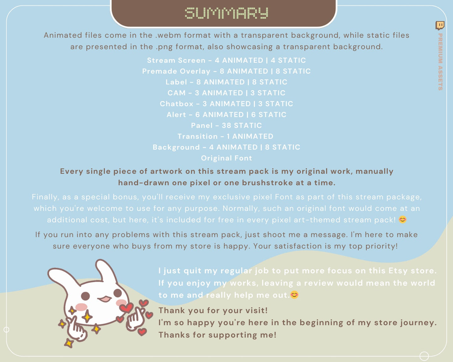 Animation Stream Pack Overlay Lofi Twitch Animated Full Streaming Package Farming Game Duck Cow Cat Cozy Aesthetic Vtubber Bundle Chatting