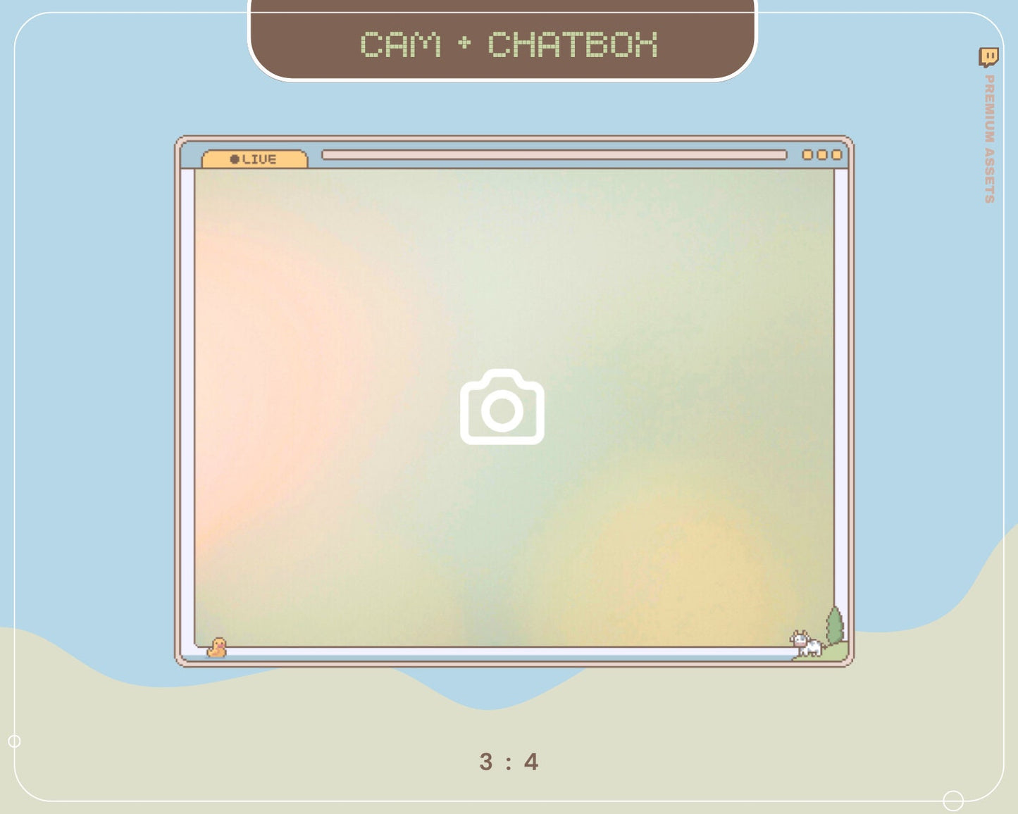 Y2K Party Farm Cam Overlay: Animated Twitch Stream Frame (Digital Download)