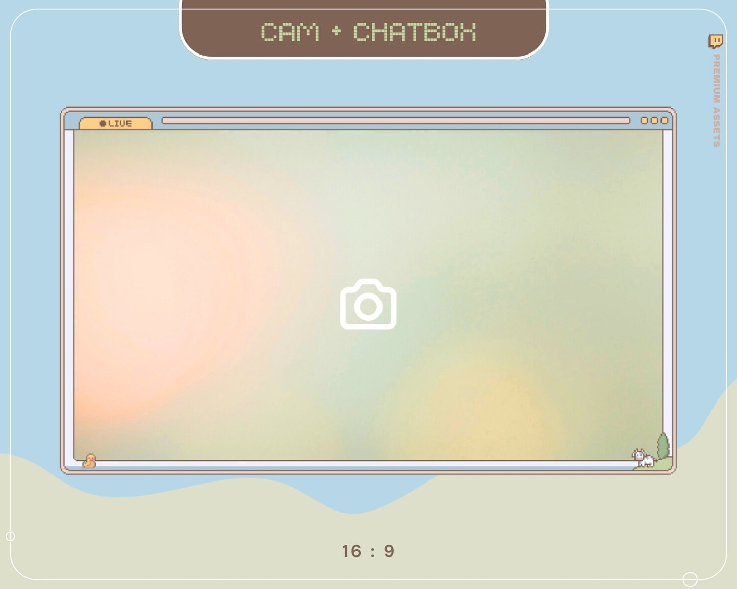 Y2K Party Farm Cam Overlay: Animated Twitch Stream Frame (Digital Download)