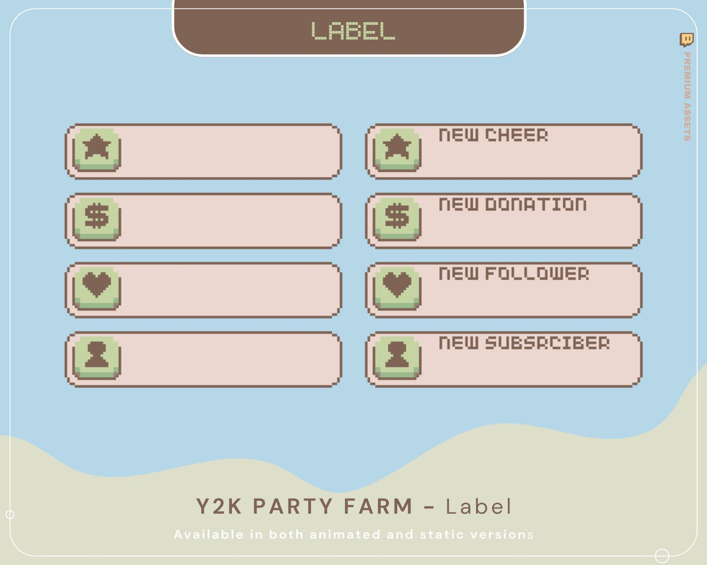 Cute Twitch Label Animation Duck Cow Animated Stream Labels Y2K Retro Streaming Asset Youtube Kick Chatting Gaming Vtubber Lofi Aesthetic