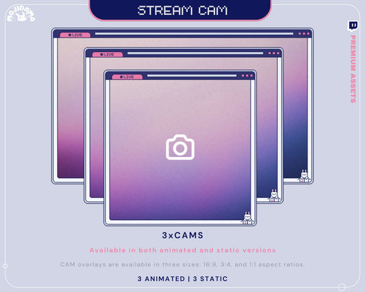 Cam Overlay Twitch Animation Bunny Animated Cute Rabbit 16:9 Stream Frame Youtube Streaming Cat Frame Just Chatting Gaming Vtubber Bundle