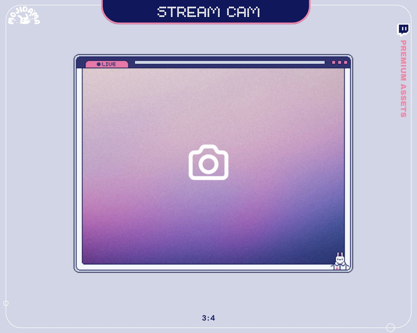 Cam Overlay Twitch Animation Bunny Animated Cute Rabbit 16:9 Stream Frame Youtube Streaming Cat Frame Just Chatting Gaming Vtubber Bundle
