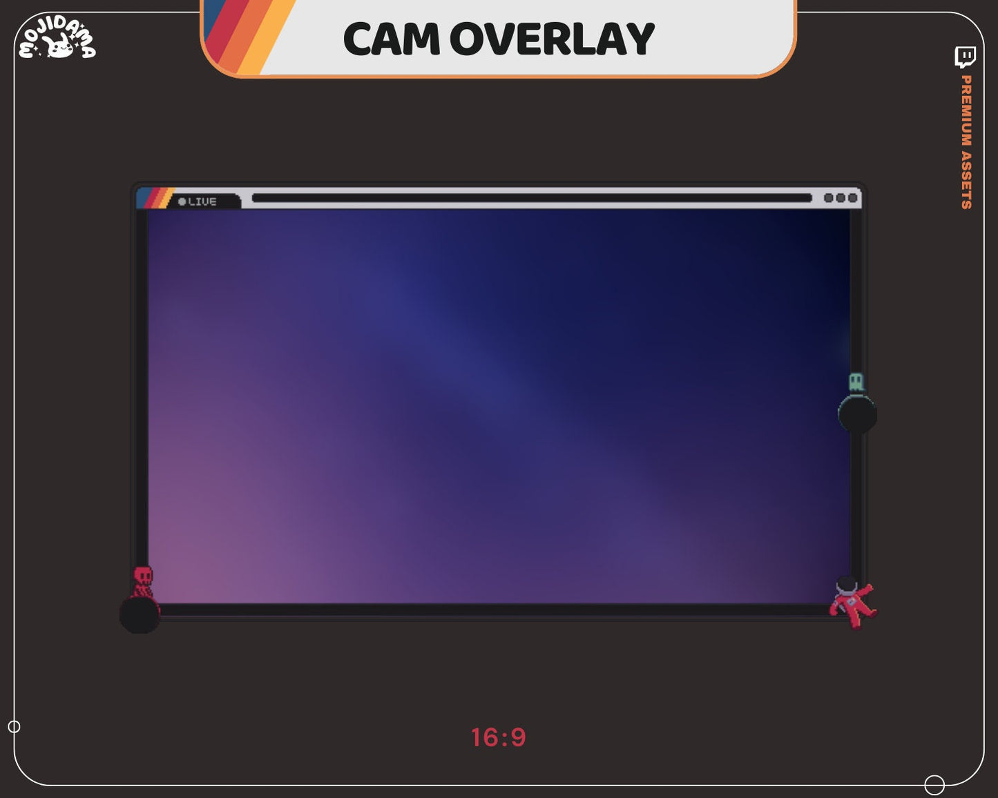 Y2K Space Field Cam Overlay: Animated Galaxy Stream Package (Digital Download)