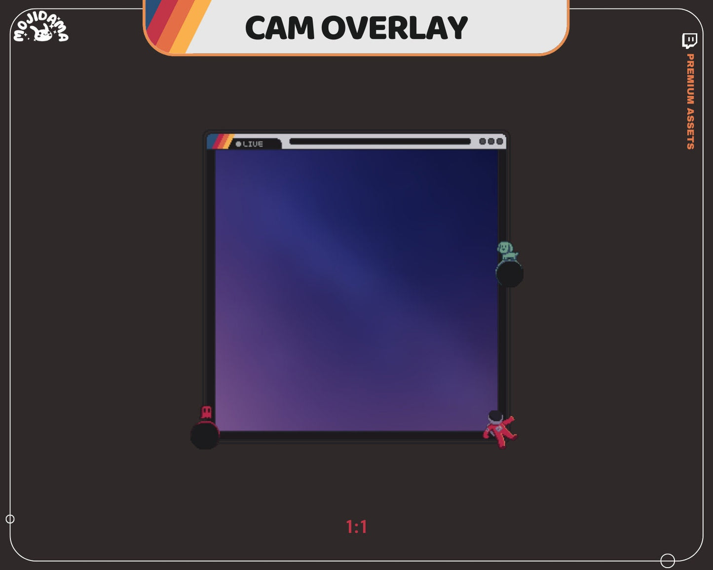Y2K Space Field Cam Overlay: Animated Galaxy Stream Package (Digital Download)