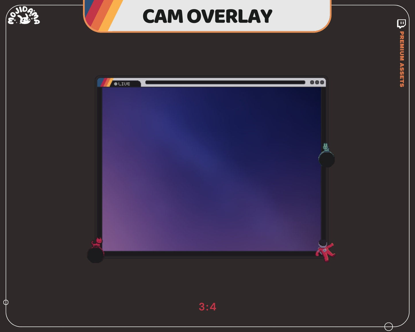 Y2K Space Field Cam Overlay: Animated Galaxy Stream Package (Digital Download)