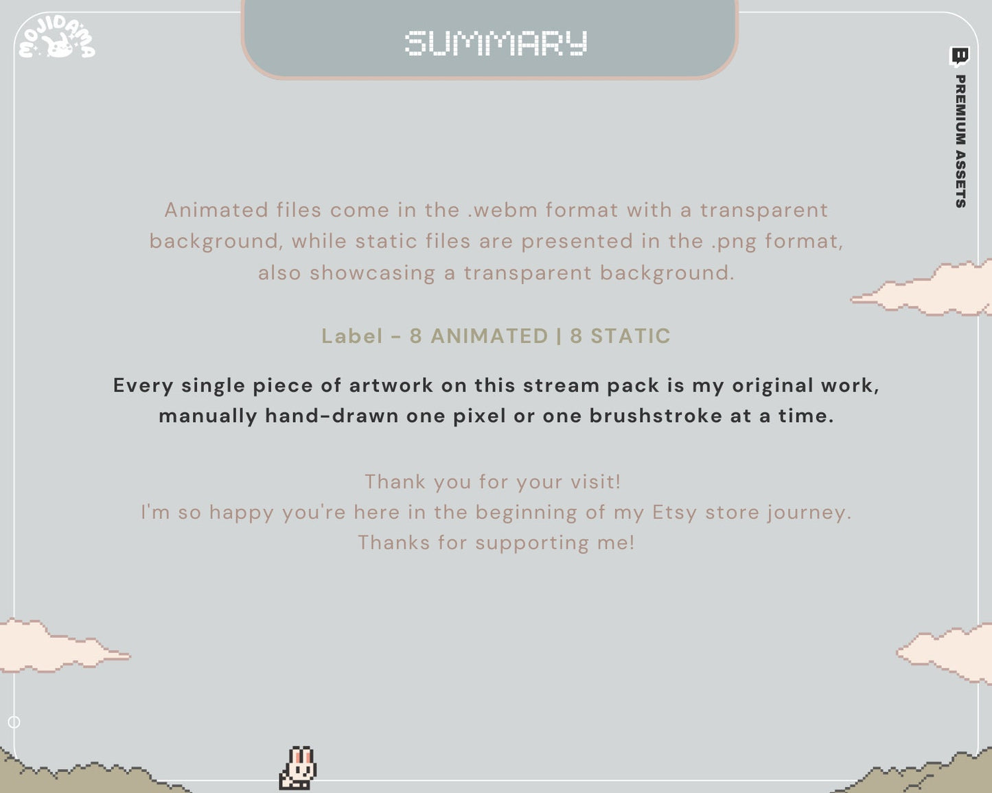 Bunny Twitch Label Animation Cute Rabbit Animated Stream Labels For Streaming Just Chatting Vtubber Gaming Overlay Cat Kitty Funny Streaming