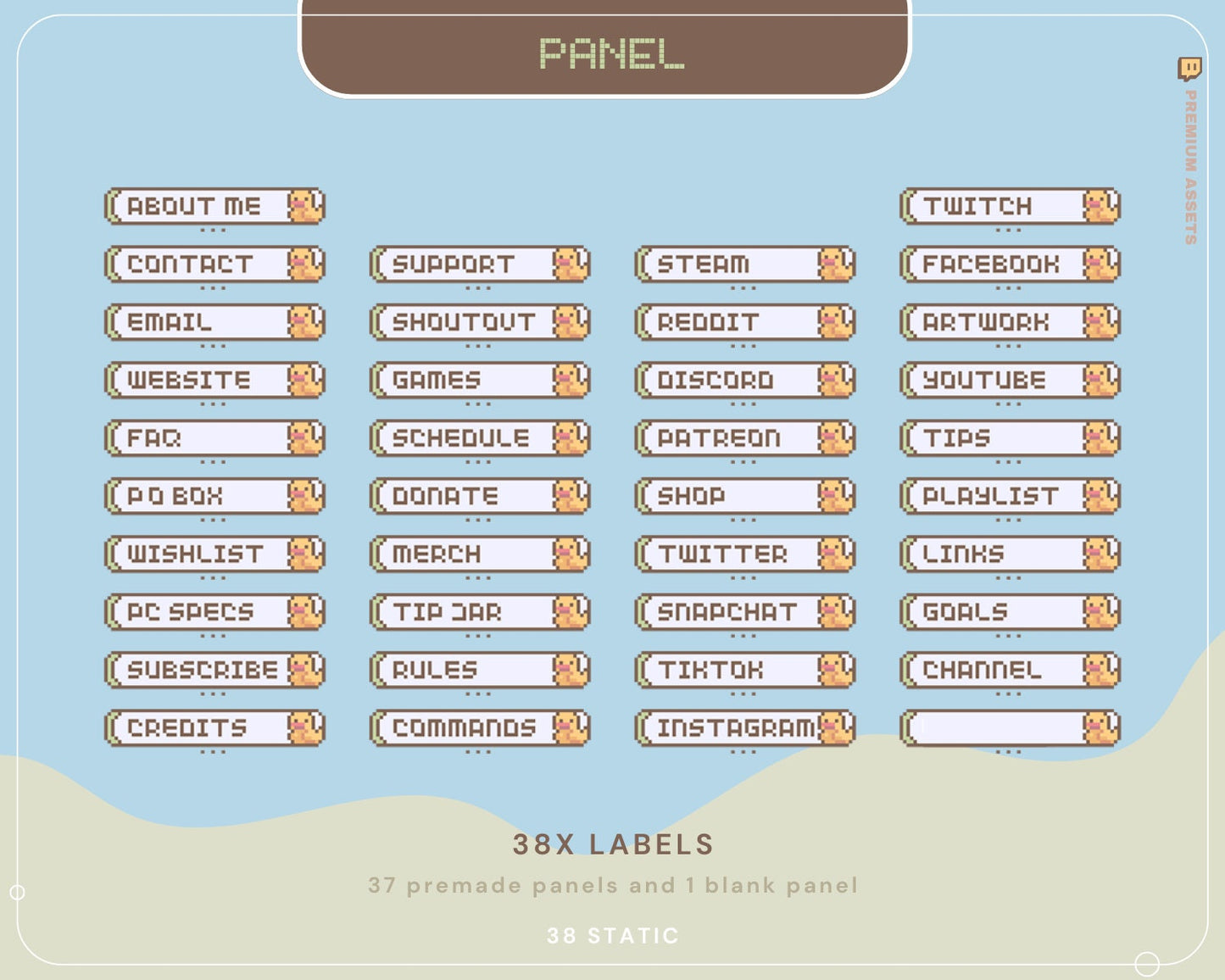 Animation Stream Pack Overlay Lofi Twitch Animated Full Streaming Package Farming Game Duck Cow Cat Cozy Aesthetic Vtubber Bundle Chatting