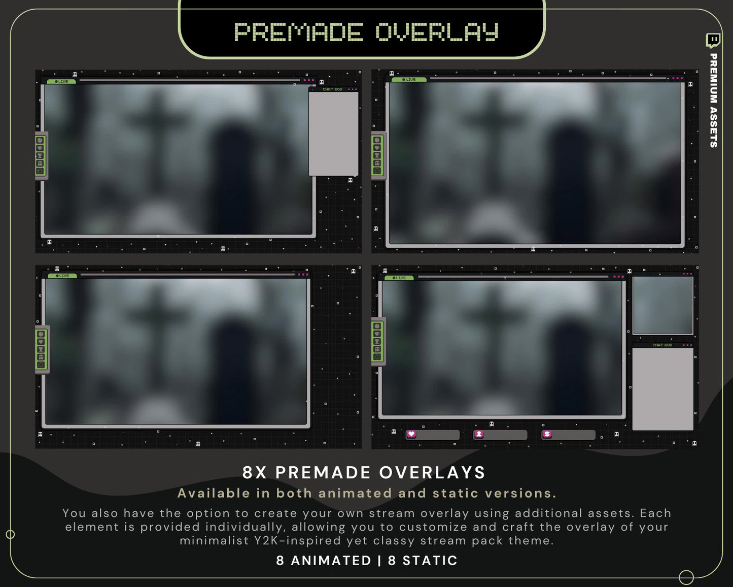 Halloween Ghost Stream Pack: Twitch Y2K Animated Overlay Vtuber Streamer Spooky Kick Youtube Retro