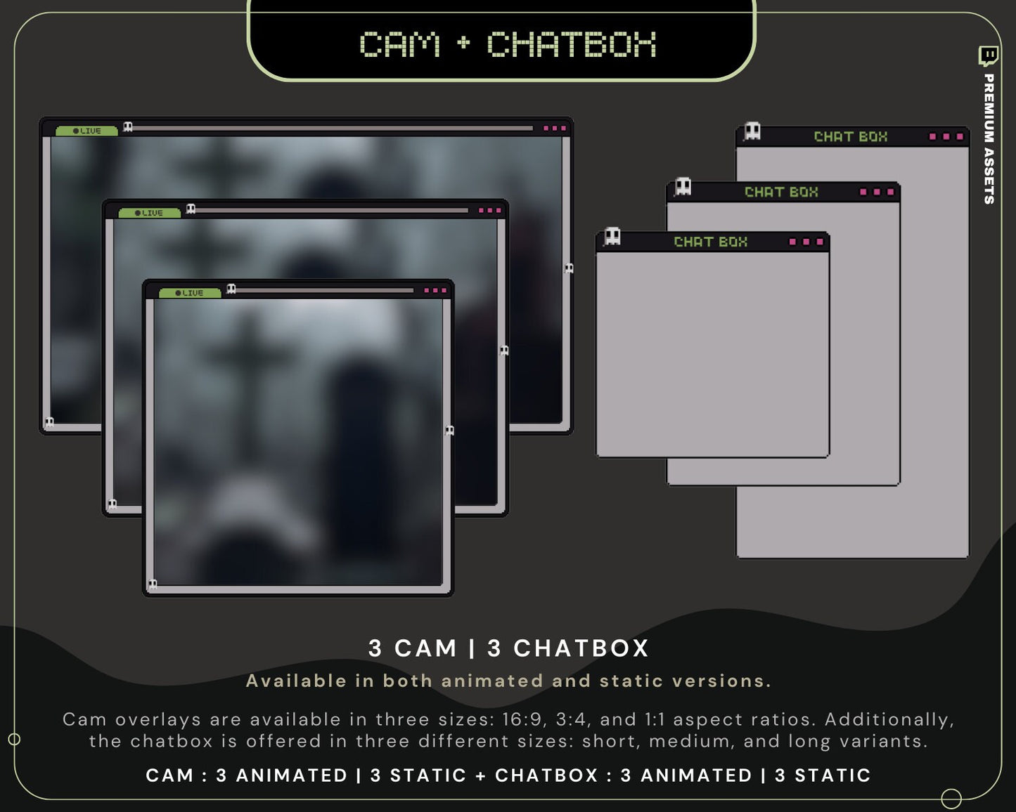 Halloween Ghost Stream Pack: Twitch Y2K Animated Overlay Vtuber Streamer Spooky Kick Youtube Retro