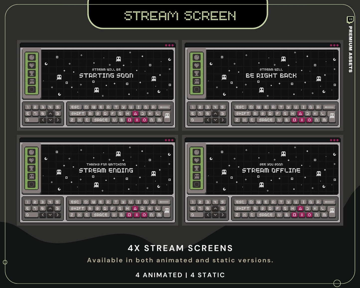 Halloween Ghost Stream Pack: Twitch Y2K Animated Overlay Vtuber Streamer Spooky Kick Youtube Retro