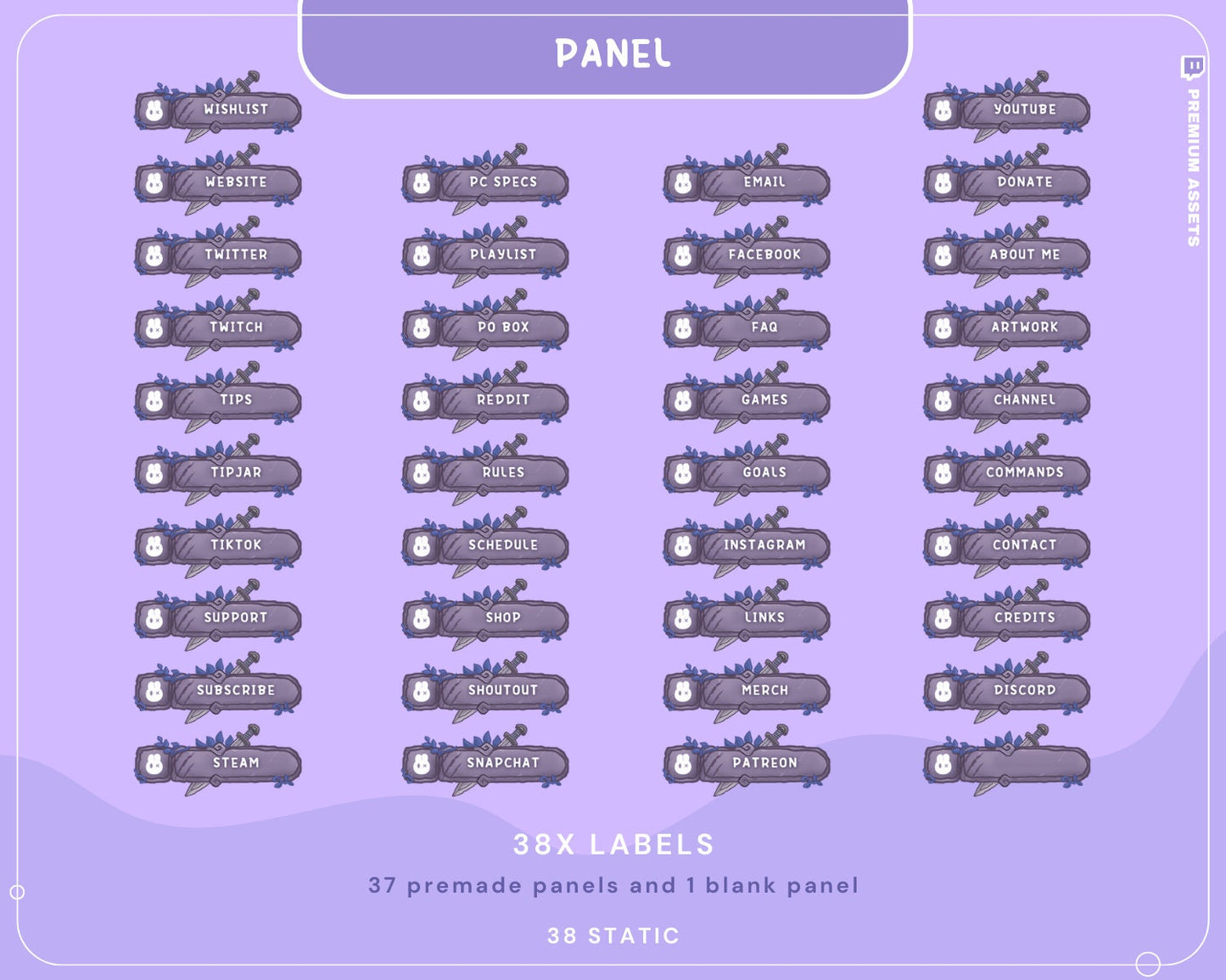 Cozy Twitch Overlay Animation Cute Halloween Bunny Boo Stream Pack Lofi Aesthetic Animated Full Package Purple Blue Pink Rabbit Cat Vtuber