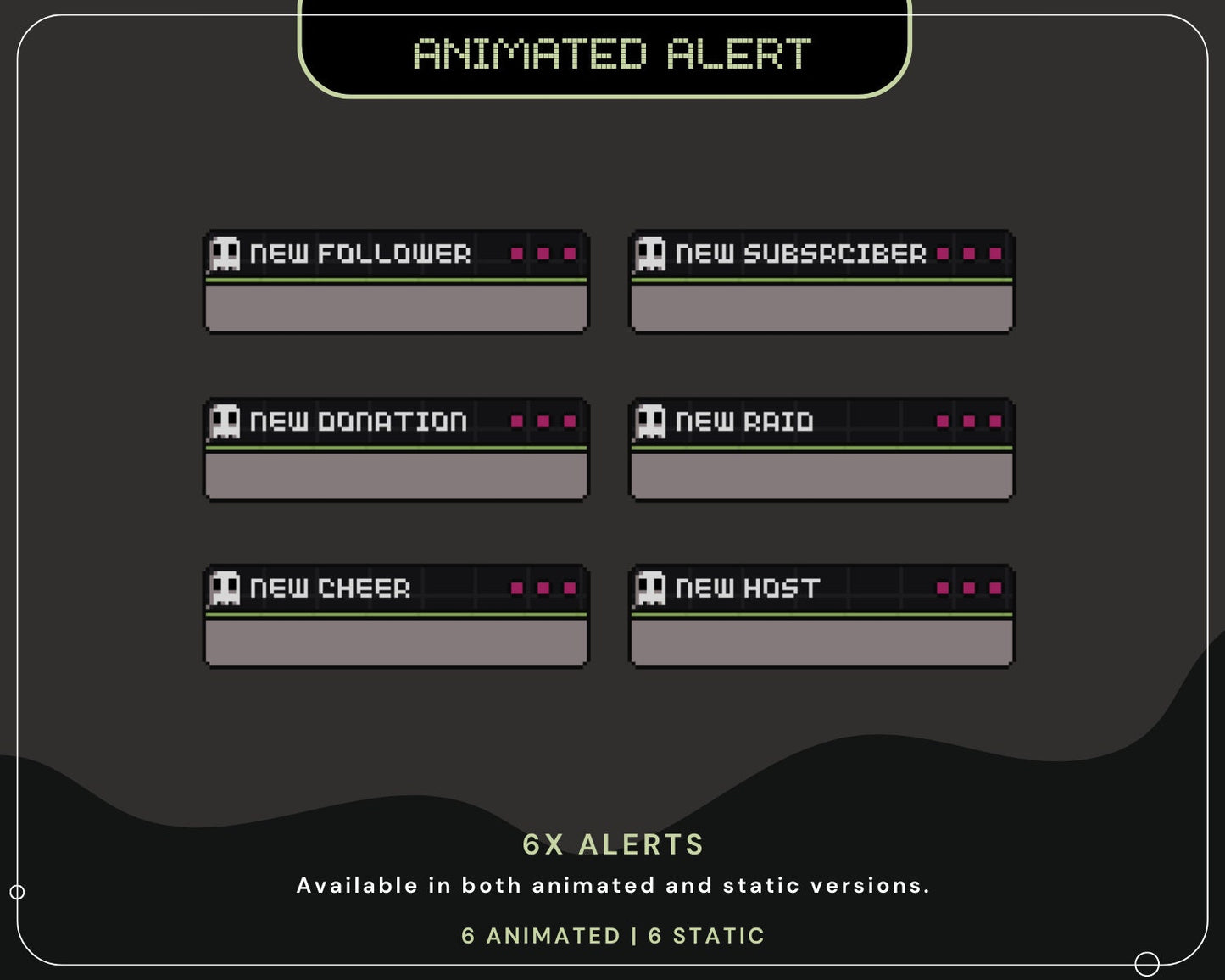 Ghost Halloween Animated Twitch Alerts: Spooky Y2K Stream Overlay (Digital Download)
