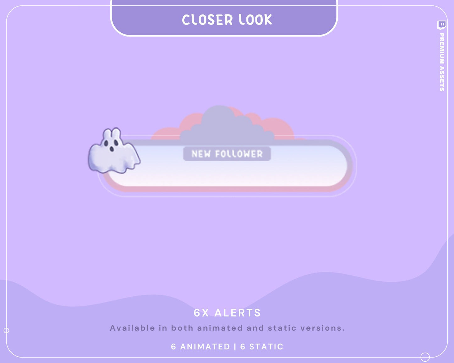 Bunny Boo Animated Twitch Alerts: Spooky Ghost Bunny (Digital Download)