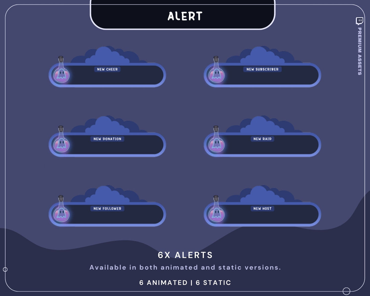Our unique twitch alert animations add a delightful twist to your channel, ensuring your viewers have a great experience whether you stream on twitch studio, OBS, streamlabs, or youtube.