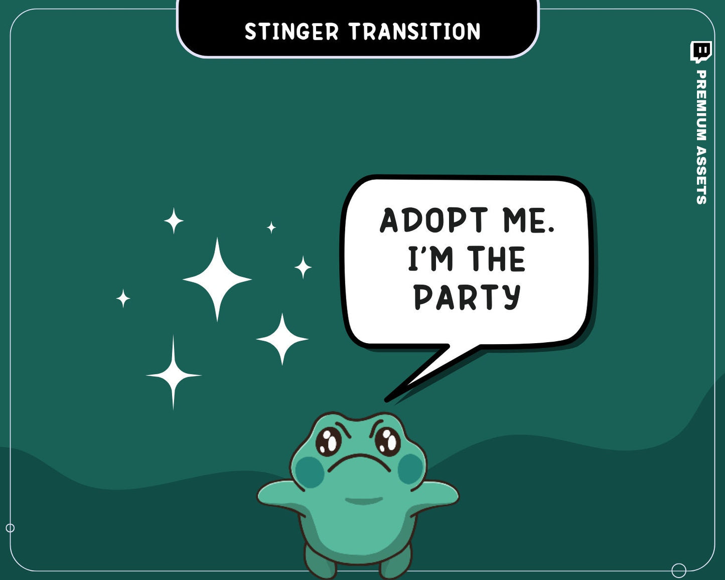Frog Twitch Stinger Transition Obs Streamlabs Studio Cute Animation Toad Gaming Switch Scenes Screen Green Funny Kawaii Vtuber Kick Youtube