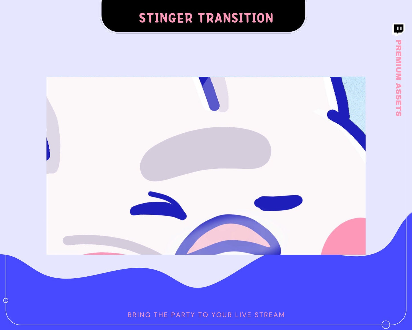 Not just your ordinary transition screen – our Bunny Twitch Stinger Transition is a cute unique addition to your stream overlays.
