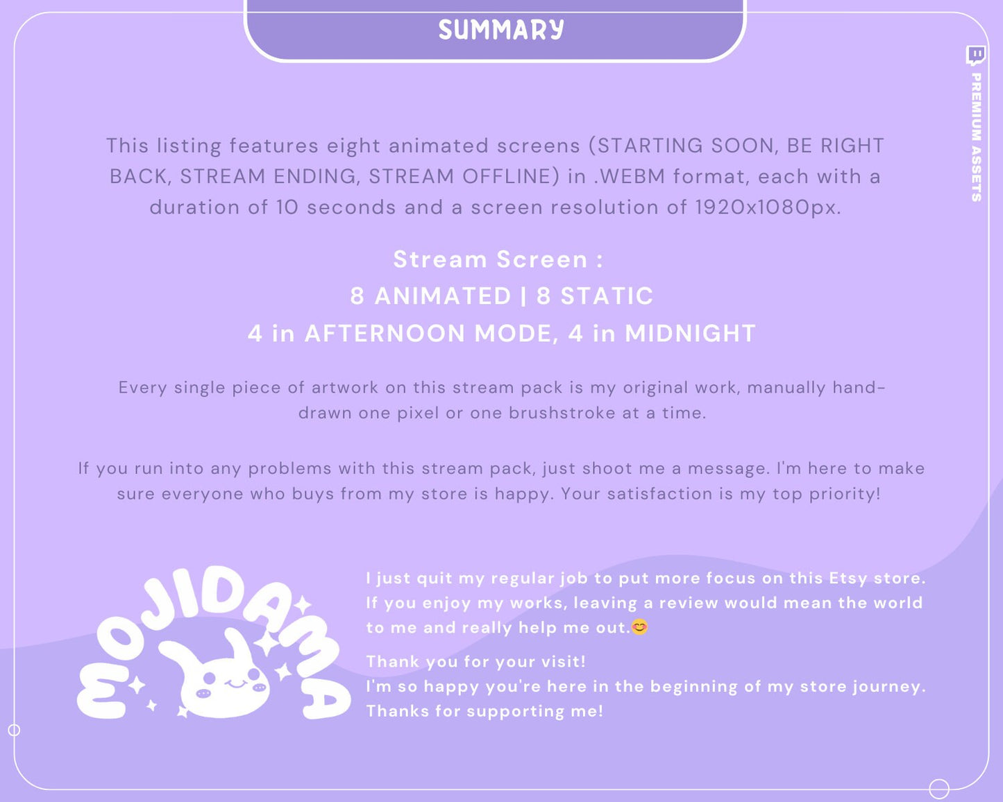 Purple Twitch Screen Animation Scenes Cute Bunny Stream Aesthetic For Obs Streamlabs Twitch Studio Cat Animated Spooky Halloween Vtuber Live