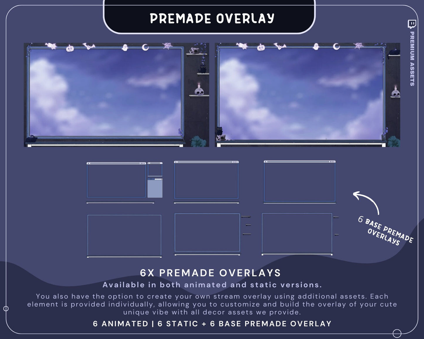 Cat Stream Animation Overlay Kitty Twitch Pack Cute Dark Spooky Animated Full Streaming Package Obs Streamlabs Aesthetic Lofi Vtuber Cozy